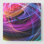 Abstrakte Rainbow-Lampen Quadratische Wanduhr (Vorderseite)