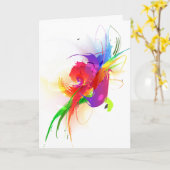Abstrakte Rainbow-Lorikeet-Farbige Spritzer Karte (Gelbe Blume)
