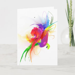 Abstrakte Rainbow-Lorikeet-Farbige Spritzer Karte