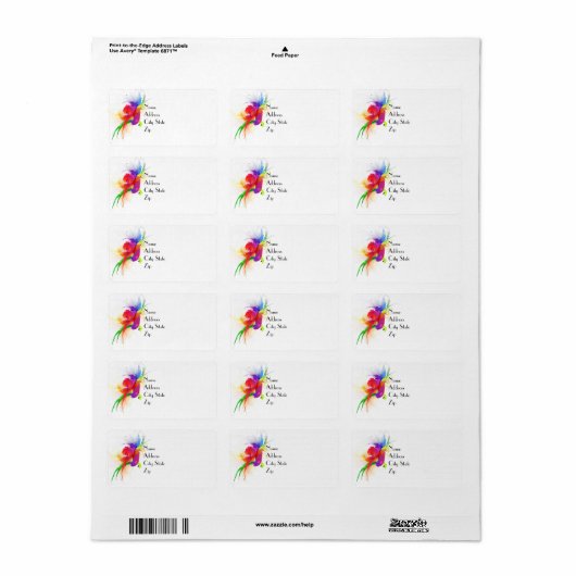 Abstrakte Rainbow Lorikeet Paint-Spritzer Adressaufkleber (Vorne)
