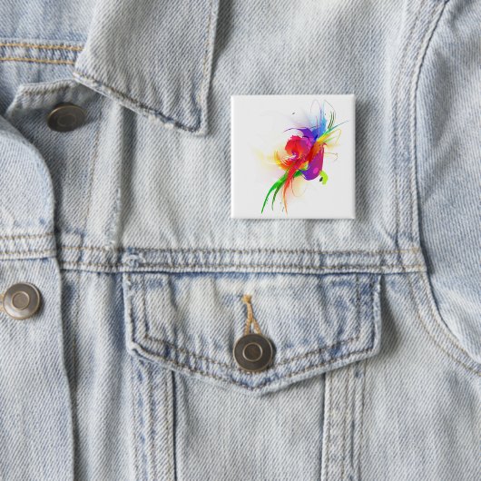 Abstrakte Rainbow Lorikeet Paint-Spritzer Button (Beispiel)