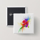 Abstrakte Rainbow Lorikeet Paint-Spritzer Button (Vorne & Hinten)