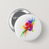 Abstrakte Rainbow Lorikeet Paint-Spritzer Button (Vorne & Hinten)