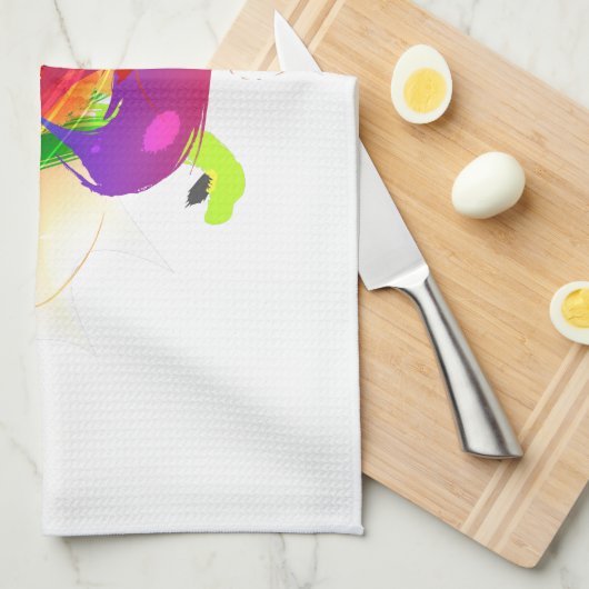 Abstrakte Rainbow Lorikeet Paint-Spritzer Geschirrtuch (Viertel Falte)