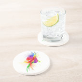 Abstrakte Rainbow Lorikeet Paint-Spritzer Getränkeuntersetzer (Seite)