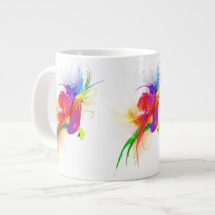 Abstrakte Rainbow Lorikeet Paint-Spritzer Jumbo-Tasse