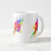 Abstrakte Rainbow Lorikeet Paint-Spritzer Jumbo-Tasse (Vorderseite Rechts)