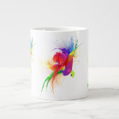 Abstrakte Rainbow Lorikeet Paint-Spritzer Jumbo-Tasse (Vorderseite)