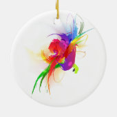 Abstrakte Rainbow Lorikeet Paint-Spritzer Keramik Ornament (Hinten)