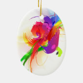 Abstrakte Rainbow Lorikeet Paint-Spritzer Keramikornament (Hinten)