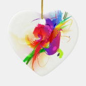 Abstrakte Rainbow Lorikeet Paint-Spritzer Keramikornament (Hinten)