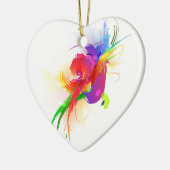 Abstrakte Rainbow Lorikeet Paint-Spritzer Keramikornament (Links)