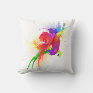 Abstrakte Rainbow Lorikeet Paint-Spritzer Kissen