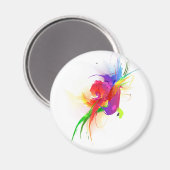 Abstrakte Rainbow Lorikeet Paint-Spritzer Magnet (Vorderseite/Rückseite)