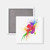 Abstrakte Rainbow Lorikeet Paint-Spritzer Magnet (Vorderseite/Rückseite)