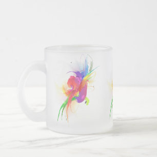 Abstrakte Rainbow Lorikeet Paint-Spritzer Mattglastasse