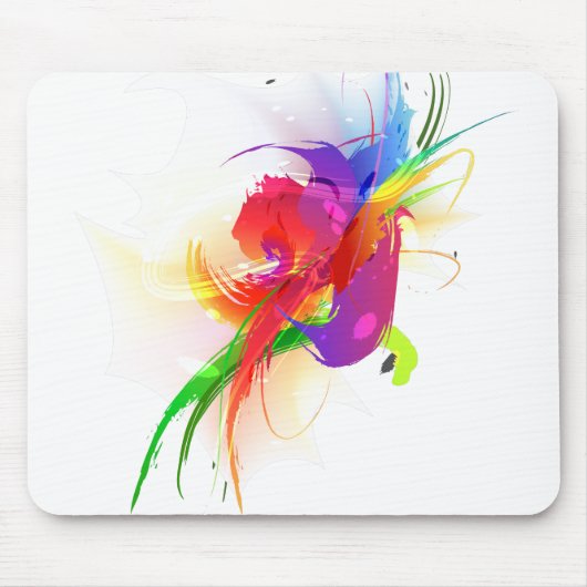 Abstrakte Rainbow Lorikeet Paint-Spritzer Mousepad (Vorne)