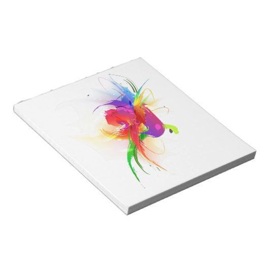 Abstrakte Rainbow Lorikeet Paint-Spritzer Notizblock (angewinkelt)