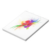 Abstrakte Rainbow Lorikeet Paint-Spritzer Notizblock (Rotiert)