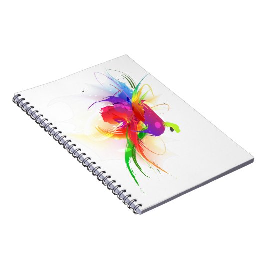 Abstrakte Rainbow Lorikeet Paint-Spritzer Notizblock (Rechte Seite)