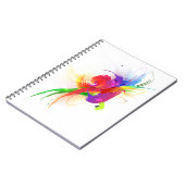 Abstrakte Rainbow Lorikeet Paint-Spritzer Notizblock (Linke Seite)