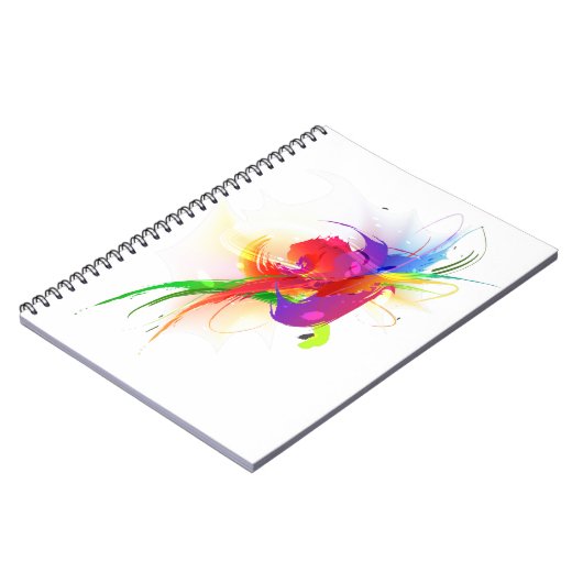 Abstrakte Rainbow Lorikeet Paint-Spritzer Notizblock (Linke Seite)