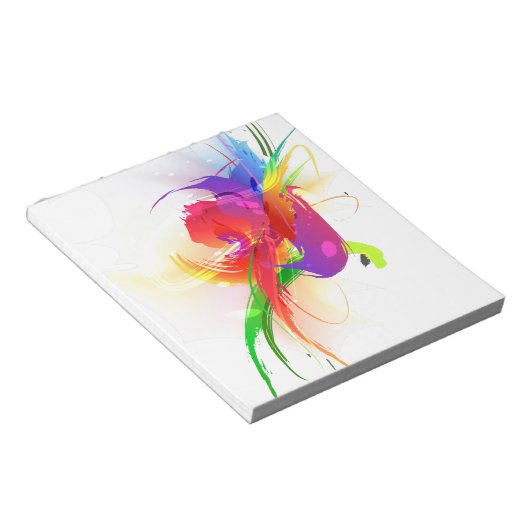 Abstrakte Rainbow Lorikeet Paint-Spritzer Notizblock (angewinkelt)