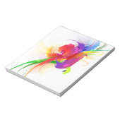 Abstrakte Rainbow Lorikeet Paint-Spritzer Notizblock (Rotiert)