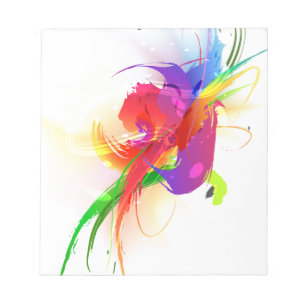 Abstrakte Rainbow Lorikeet Paint-Spritzer Notizblock