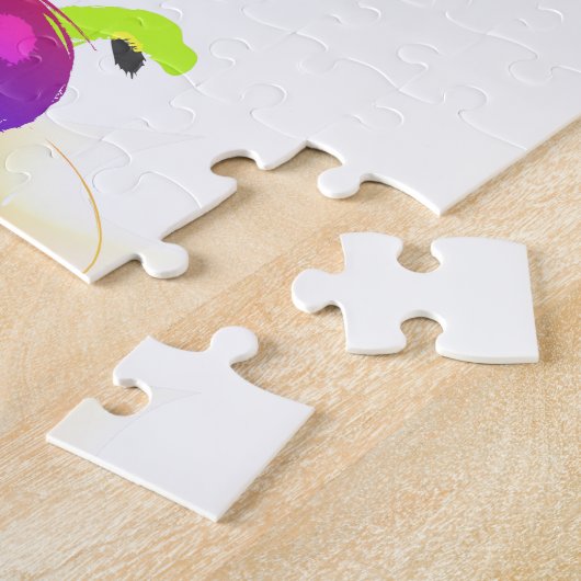 Abstrakte Rainbow Lorikeet Paint-Spritzer Puzzle (Seite)