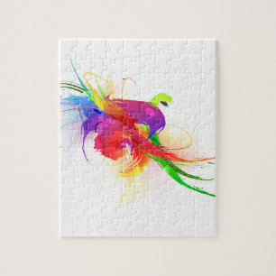Abstrakte Rainbow Lorikeet Paint-Spritzer Puzzle