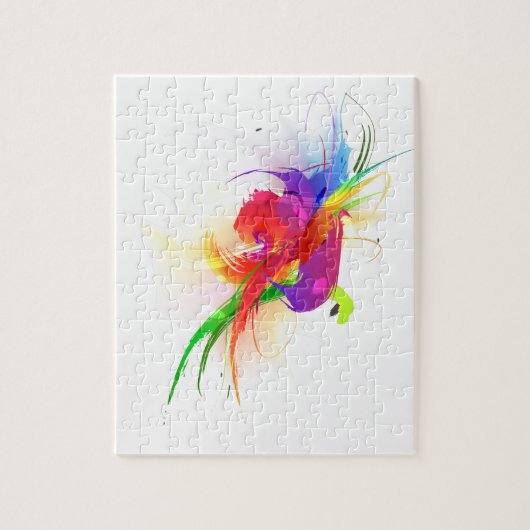 Abstrakte Rainbow Lorikeet Paint-Spritzer Puzzle (Vertikal)
