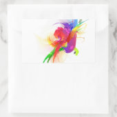 Abstrakte Rainbow Lorikeet Paint-Spritzer Rechteckiger Aufkleber (Tasche)