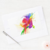 Abstrakte Rainbow Lorikeet Paint-Spritzer Rechteckiger Aufkleber (Umschlag)