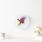 Abstrakte Rainbow Lorikeet Paint-Spritzer Runde Wanduhr (Zuhause)