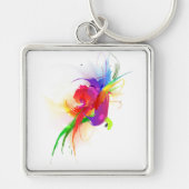 Abstrakte Rainbow Lorikeet Paint-Spritzer Schlüsselanhänger (Vorne)