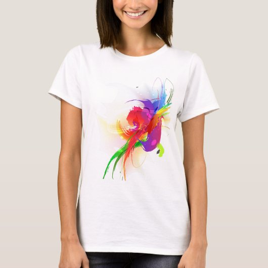 Abstrakte Rainbow Lorikeet Paint-Spritzer T-Shirt (Vorderseite)