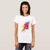 Abstrakte Rainbow Lorikeet Paint-Spritzer T-Shirt (Vorne ganz)