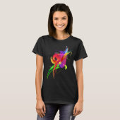 Abstrakte Rainbow Lorikeet Paint-Spritzer T-Shirt (Vorne ganz)