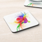 Abstrakte Rainbow Lorikeet Paint-Spritzer Untersetzer (Linke Seite)