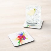 Abstrakte Rainbow Lorikeet Paint-Spritzer Untersetzer (Rechte Seite)