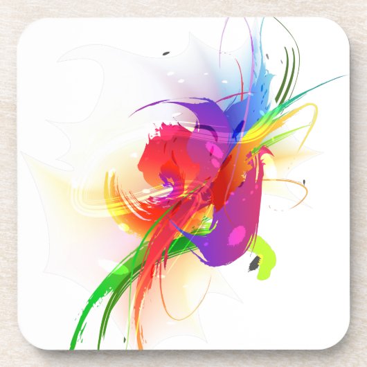 Abstrakte Rainbow Lorikeet Paint-Spritzer Untersetzer (Vorderseite)