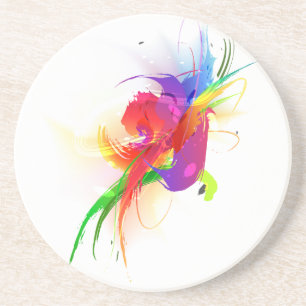 Abstrakte Rainbow Lorikeet Paint-Spritzer Untersetzer