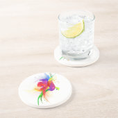 Abstrakte Rainbow Lorikeet Paint-Spritzer Untersetzer (Seite)