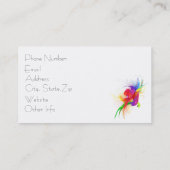 Abstrakte Rainbow Lorikeet Paint-Spritzer Visitenkarte (Rückseite)