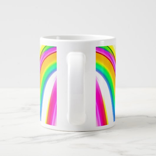 Abstrakte Rainbow-Marble-Wirbel Jumbo-Tasse (Rückseite)