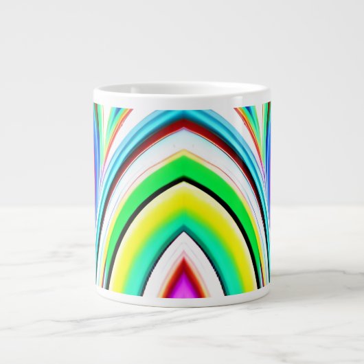 Abstrakte Rainbow-Marble-Wirbel Jumbo-Tasse (Vorderseite)