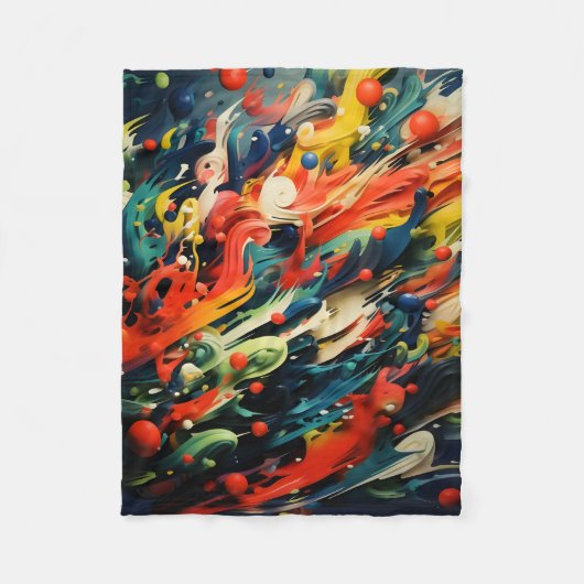 Abstrakte Rainbow Splash Rhapsody Art Fleecedecke (Vorderseite)