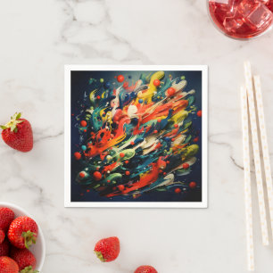 Abstrakte Rainbow Splash Rhapsody Art Serviette