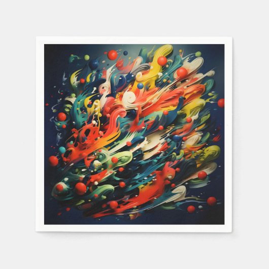 Abstrakte Rainbow Splash Rhapsody Art Serviette (Vorderseite)